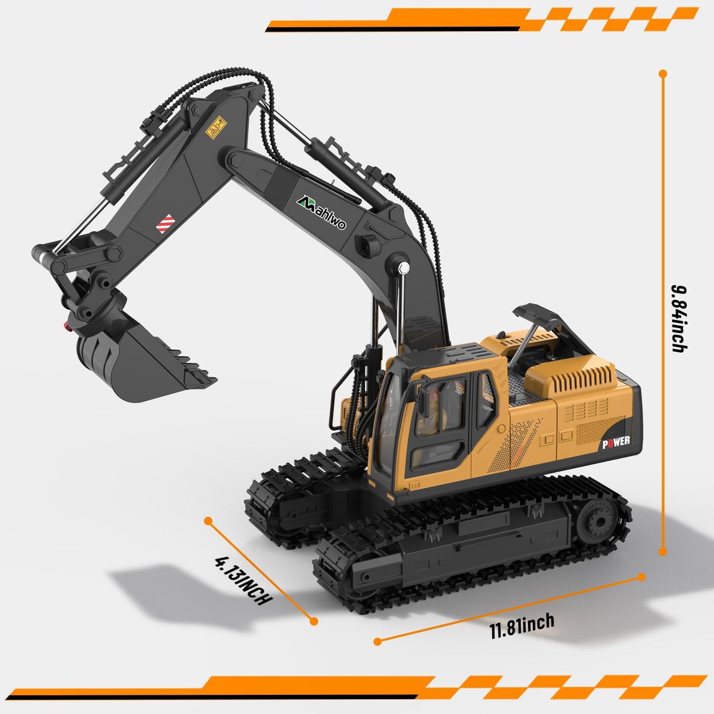 3 in 1 Remote Control Excavator Toy with Metal Bucket/Claw/Drill