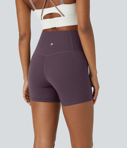 High Waisted Tummy Control Side Pocket Shaping Training Biker Shorts 5''