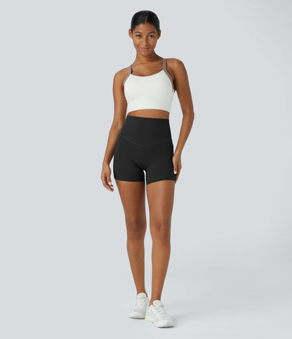 High Waisted Tummy Control Side Pocket Shaping Training Biker Shorts 5''