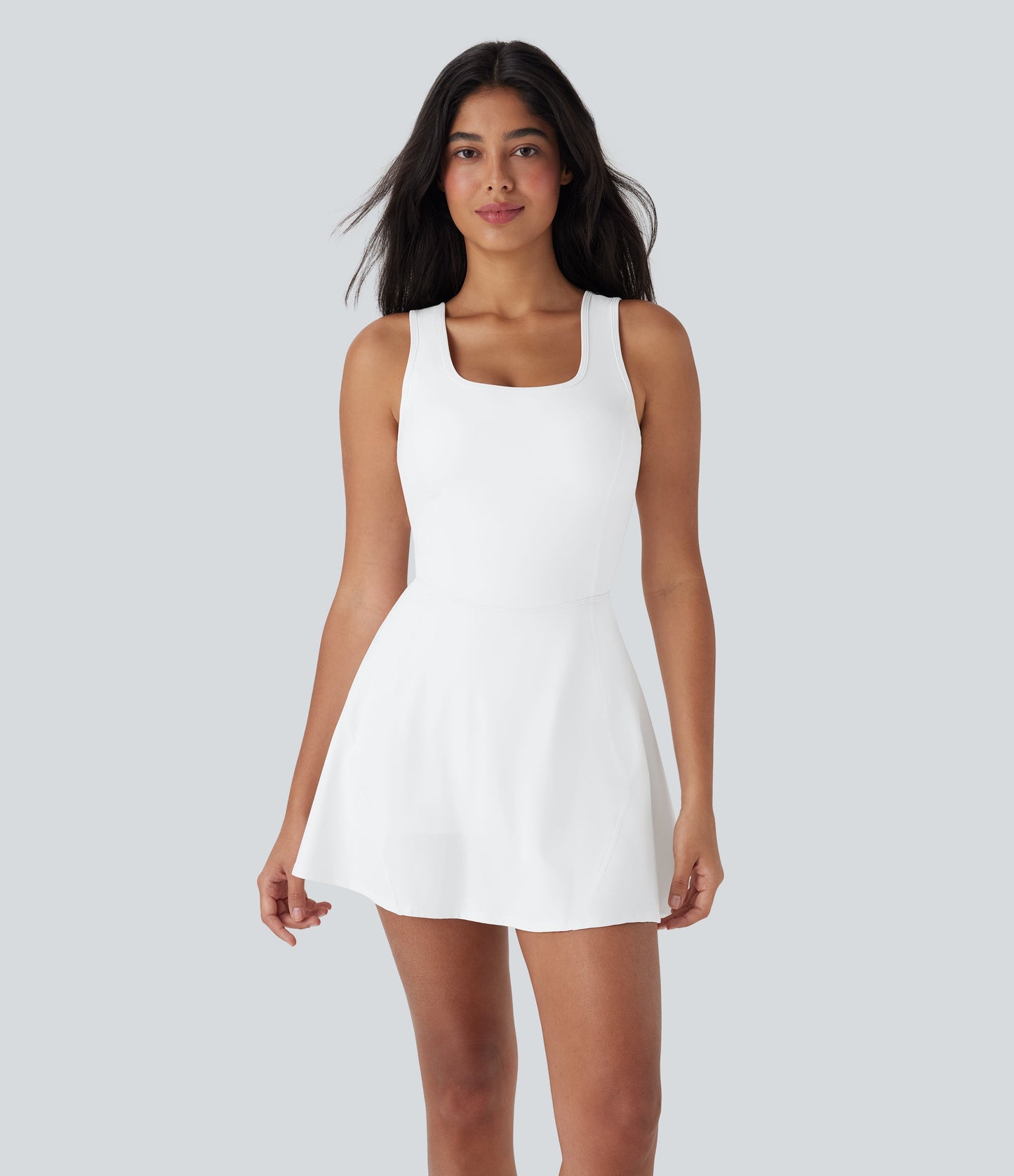 U Neck 2-in-1 Pocket Mini Cool Touch Dance Active Dress-Easy Peezy