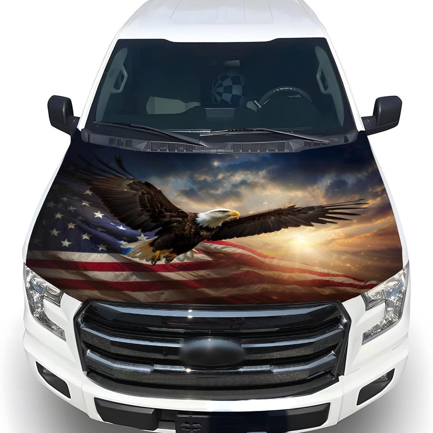 Hot Sale🎉4th Of July Flash Sale 65K+🔥American Car Hood Flag🦅No Glue No Tools🚗 Install in 1 Minute