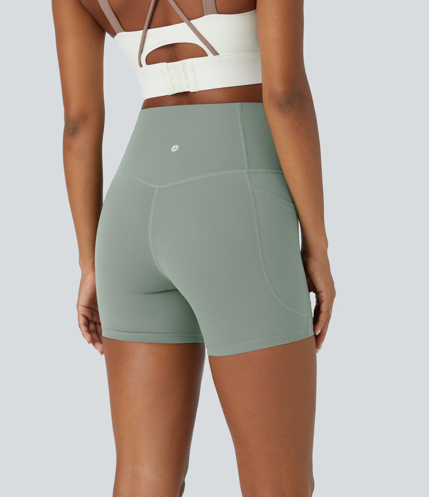 High Waisted Tummy Control Side Pocket Shaping Training Biker Shorts 5''