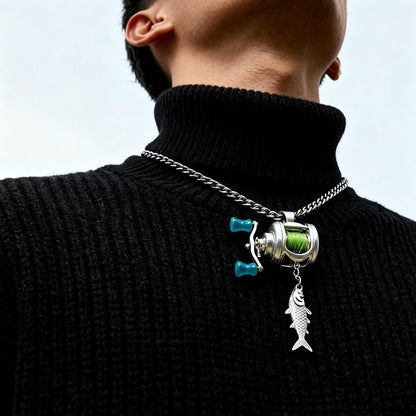 🎁LAST DAY 50% OFF 😍2026 Newest Collectible Mini Fishing Reel Pendant Necklace for Anglers