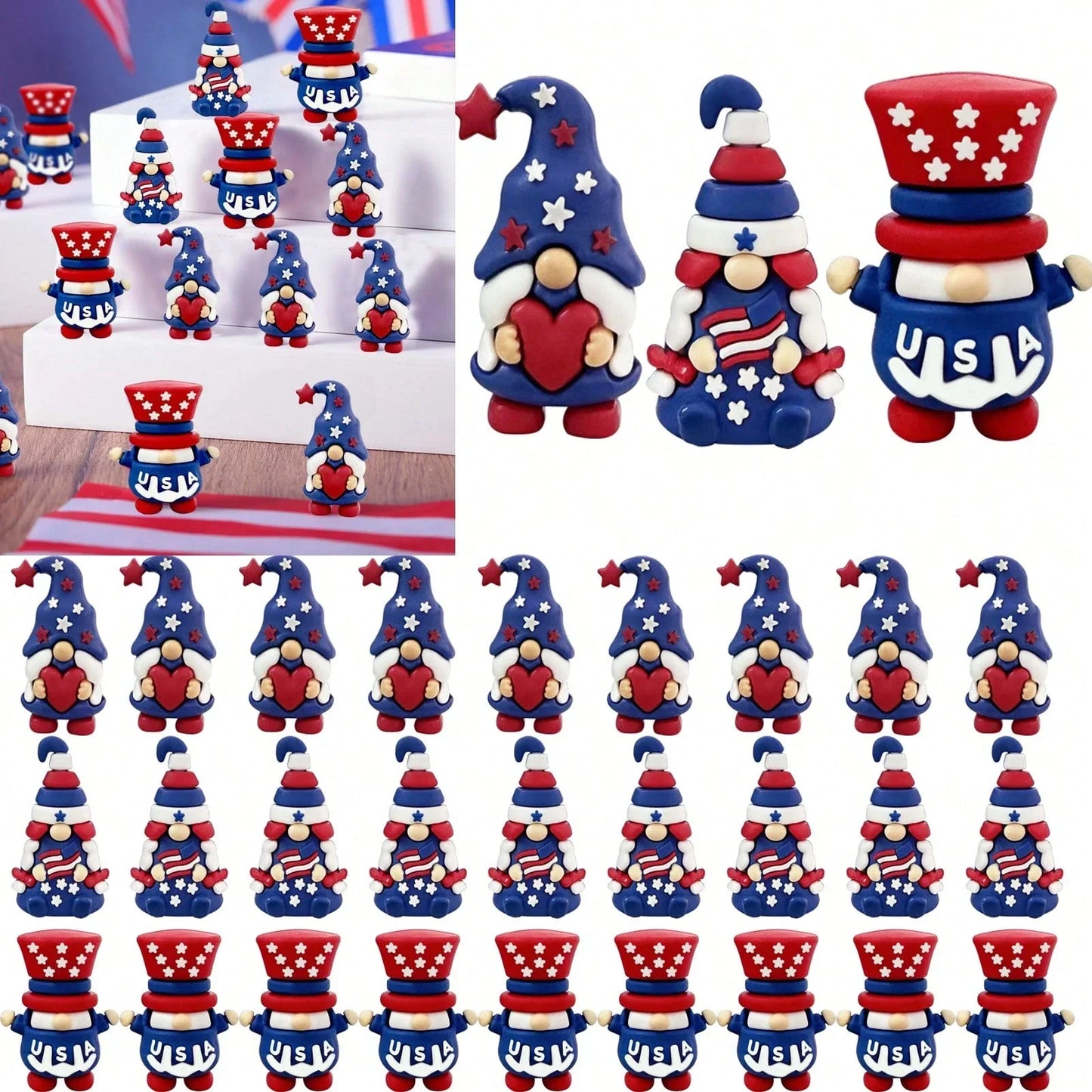 Patriotic gnome figurine, July 4th gift