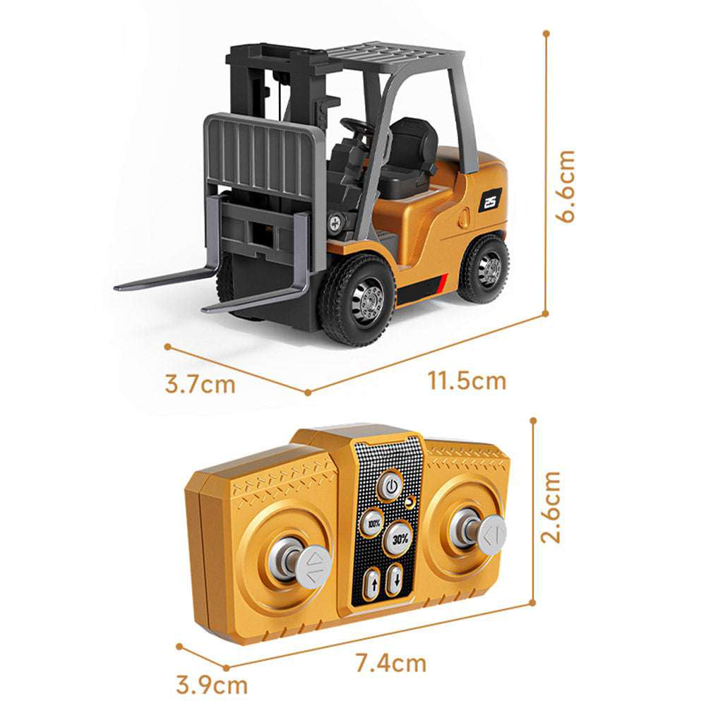 Mini RC Forklift Toy with Adjustable Alloy Fork & Remote Control