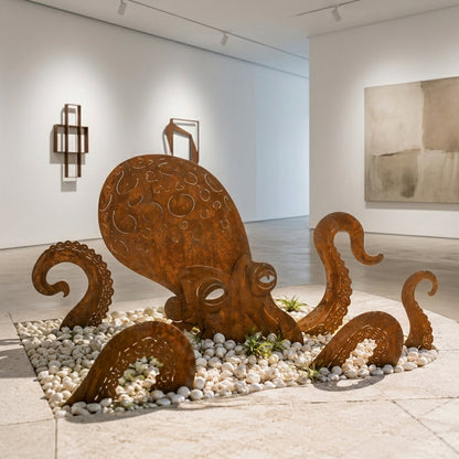 🔥Last Day 50% OFF🔥- 🐙Rust Patina Giant Squid Garden Sculpture
