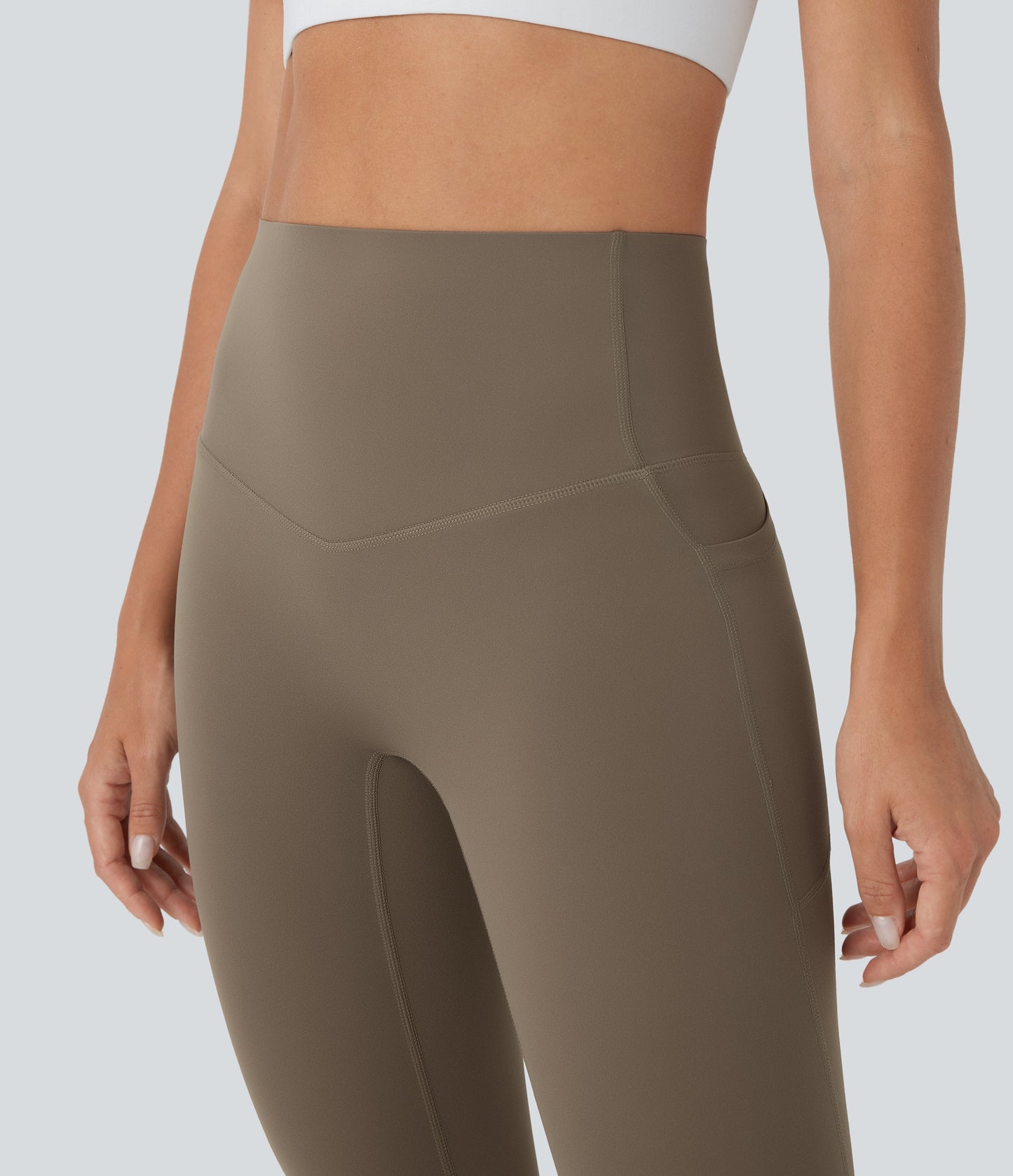 High Waisted Tummy Control Built-in Underwear Anti-Bacterial Shaping 7/8 Workout Leggings with Pockets