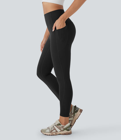 High Waisted Tummy Control Built-in Underwear Anti-Bacterial Shaping 7/8 Workout Leggings with Pockets