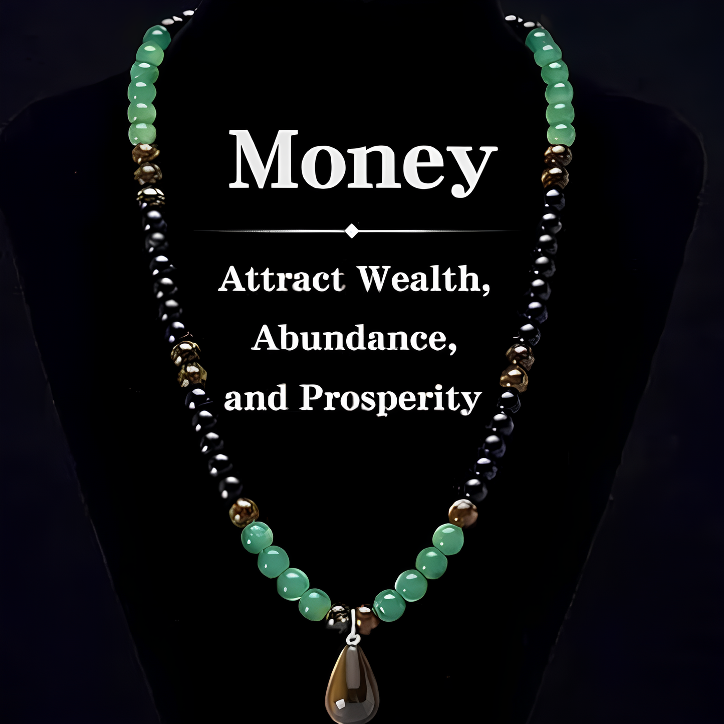 ✨✨ Money Attraction Necklace With GreenAventurine & Tiger Eye Pendant Healing Crystal Stone