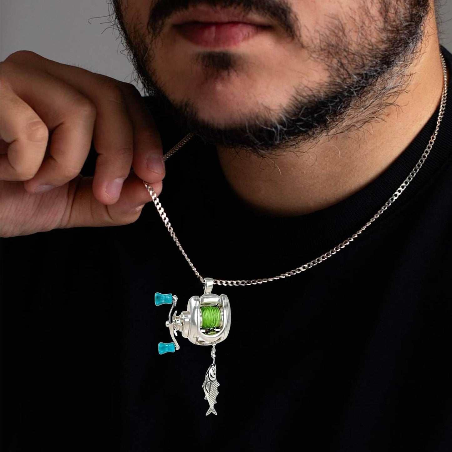 🎁LAST DAY 50% OFF 😍2026 Newest Collectible Mini Fishing Reel Pendant Necklace for Anglers
