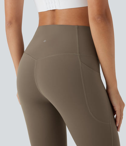 High Waisted Tummy Control Built-in Underwear Anti-Bacterial Shaping 7/8 Workout Leggings with Pockets