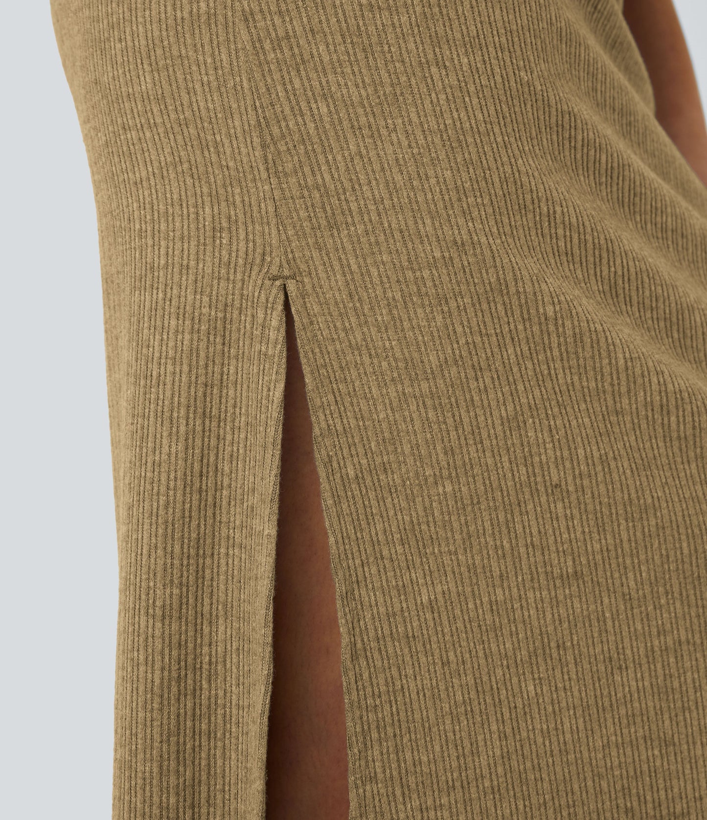 High Waisted Hem A Line Maxi Casual Skirt