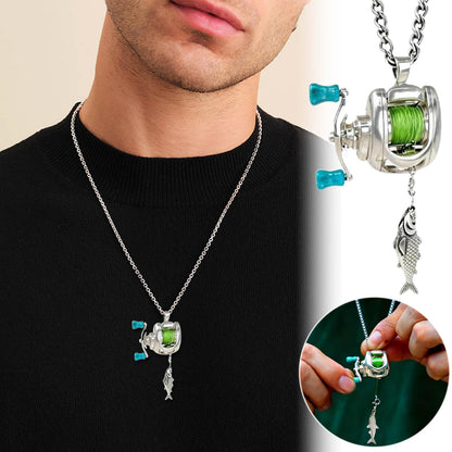🎁LAST DAY 50% OFF 😍2026 Newest Collectible Mini Fishing Reel Pendant Necklace for Anglers