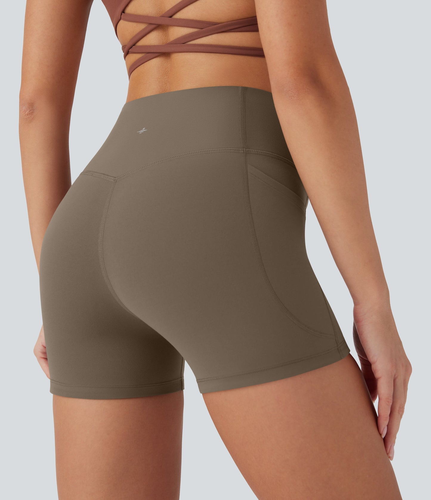 High Waisted Tummy Control Pocket Shaping Training Biker Shorts 3''