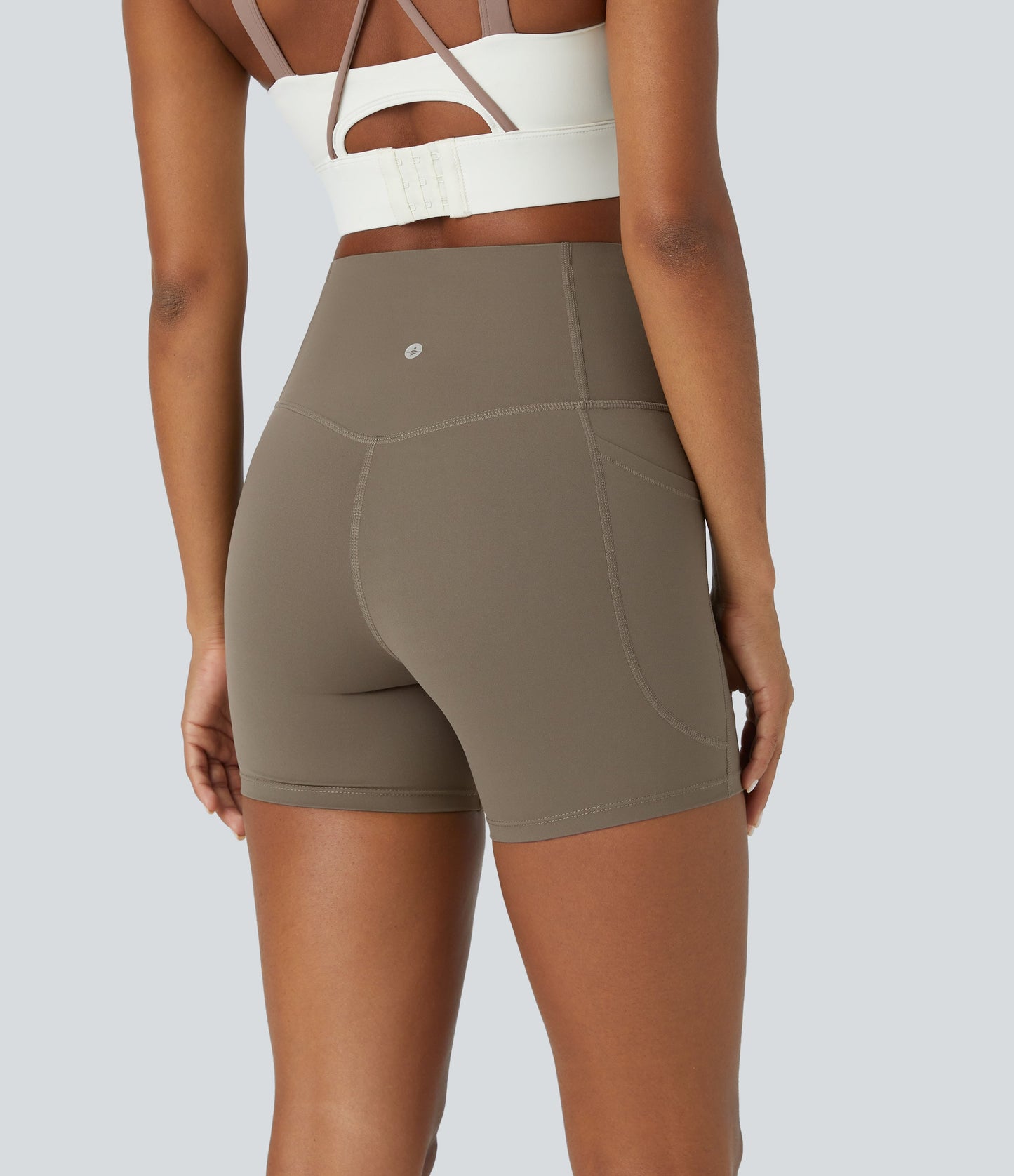 High Waisted Tummy Control Side Pocket Shaping Training Biker Shorts 5''