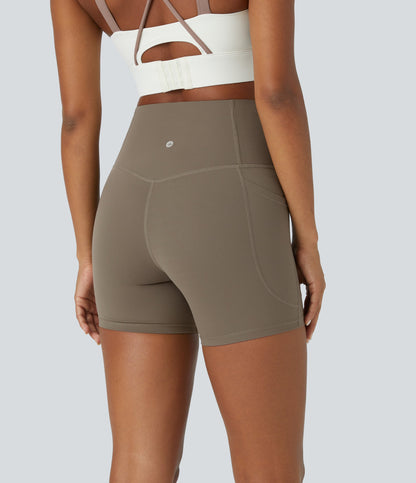 High Waisted Tummy Control Side Pocket Shaping Training Biker Shorts 5''