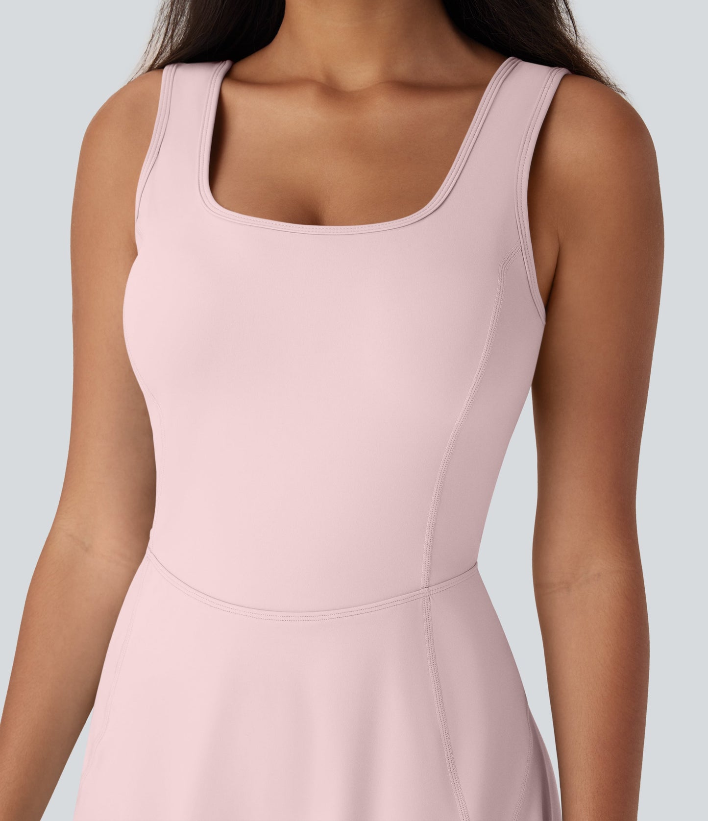 U Neck 2-in-1 Pocket Mini Cool Touch Dance Active Dress-Easy Peezy
