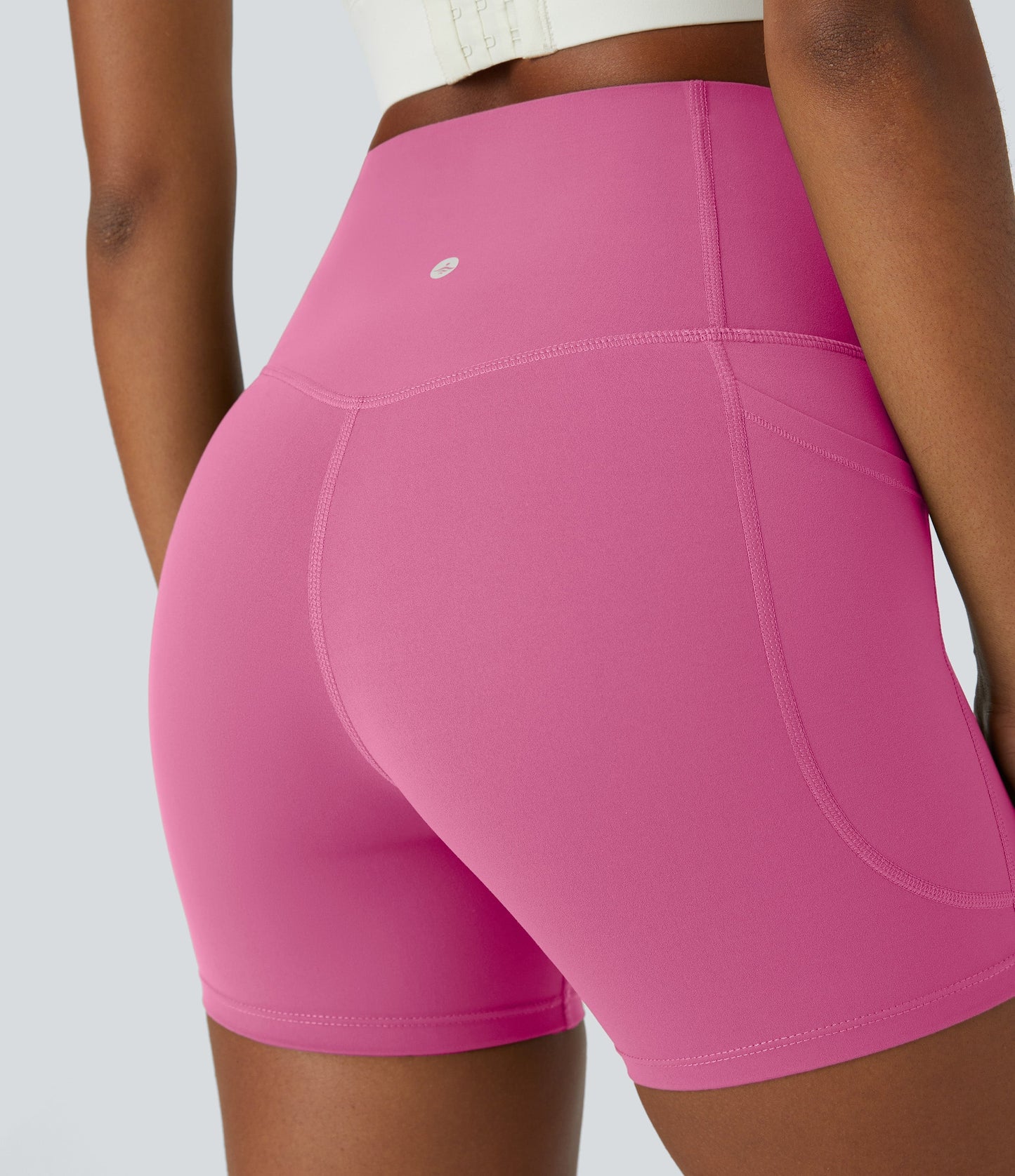 High Waisted Tummy Control Side Pocket Shaping Training Biker Shorts 5''