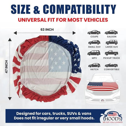Hot Sale🎉4th Of July Flash Sale 65K+🔥American Car Hood Flag🦅No Glue No Tools🚗 Install in 1 Minute