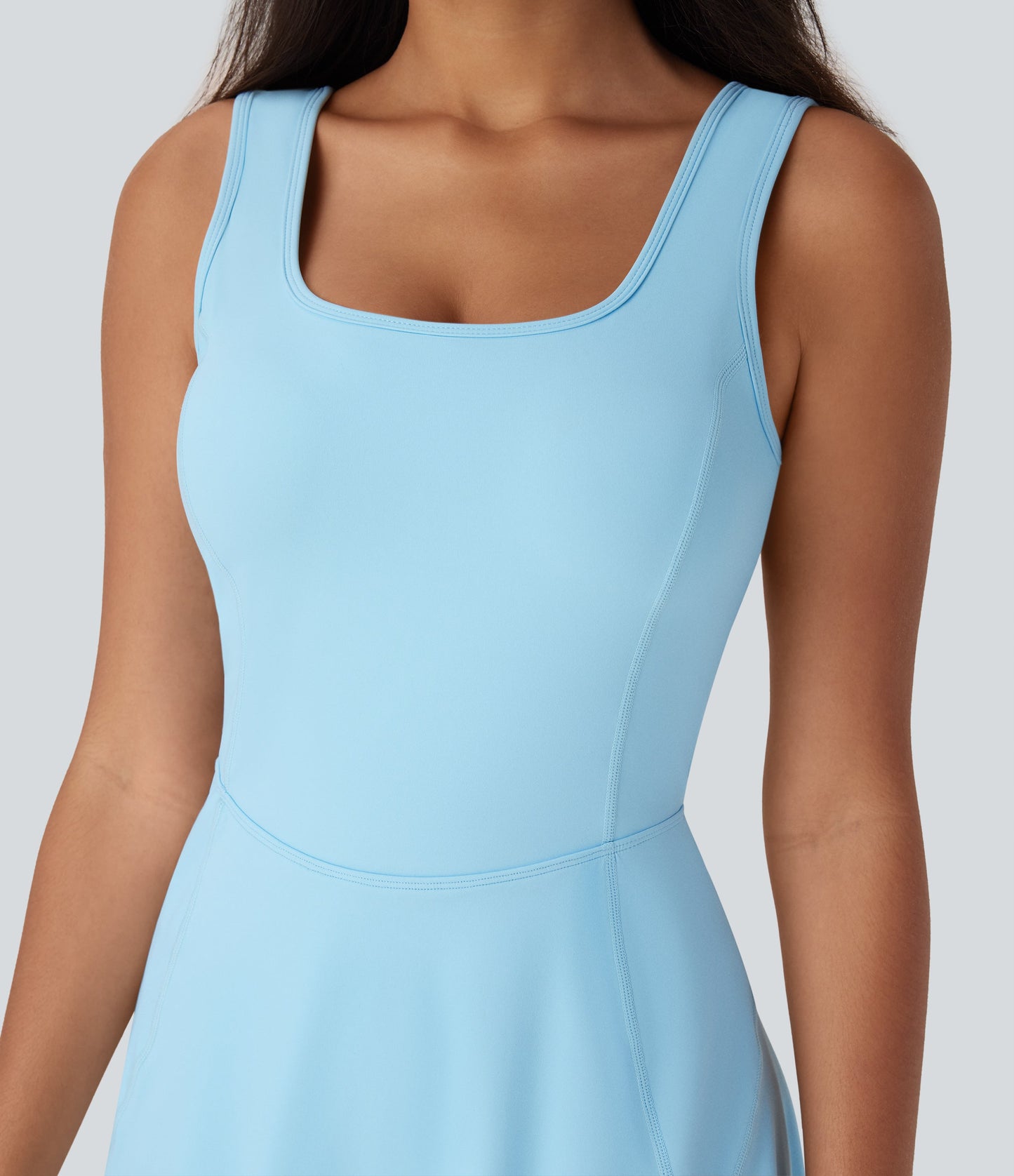 U Neck 2-in-1 Pocket Mini Cool Touch Dance Active Dress-Easy Peezy