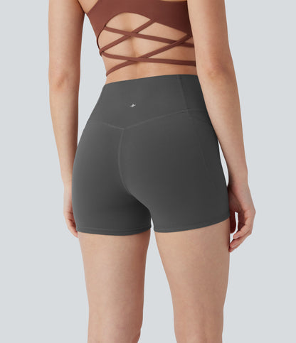 High Waisted Tummy Control Pocket Shaping Training Biker Shorts 3''