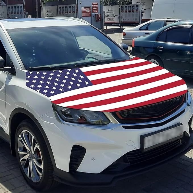 Hot Sale🎉4th Of July Flash Sale 65K+🔥American Car Hood Flag🦅No Glue No Tools🚗 Install in 1 Minute