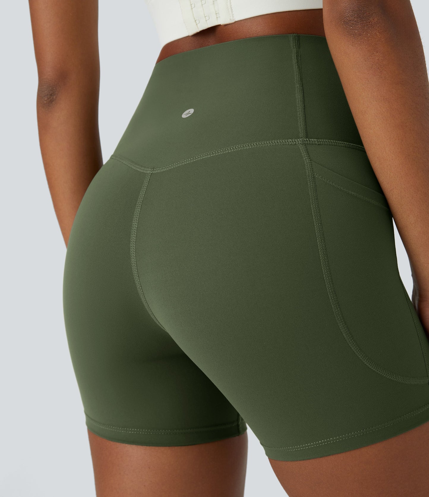 High Waisted Tummy Control Side Pocket Shaping Training Biker Shorts 5''