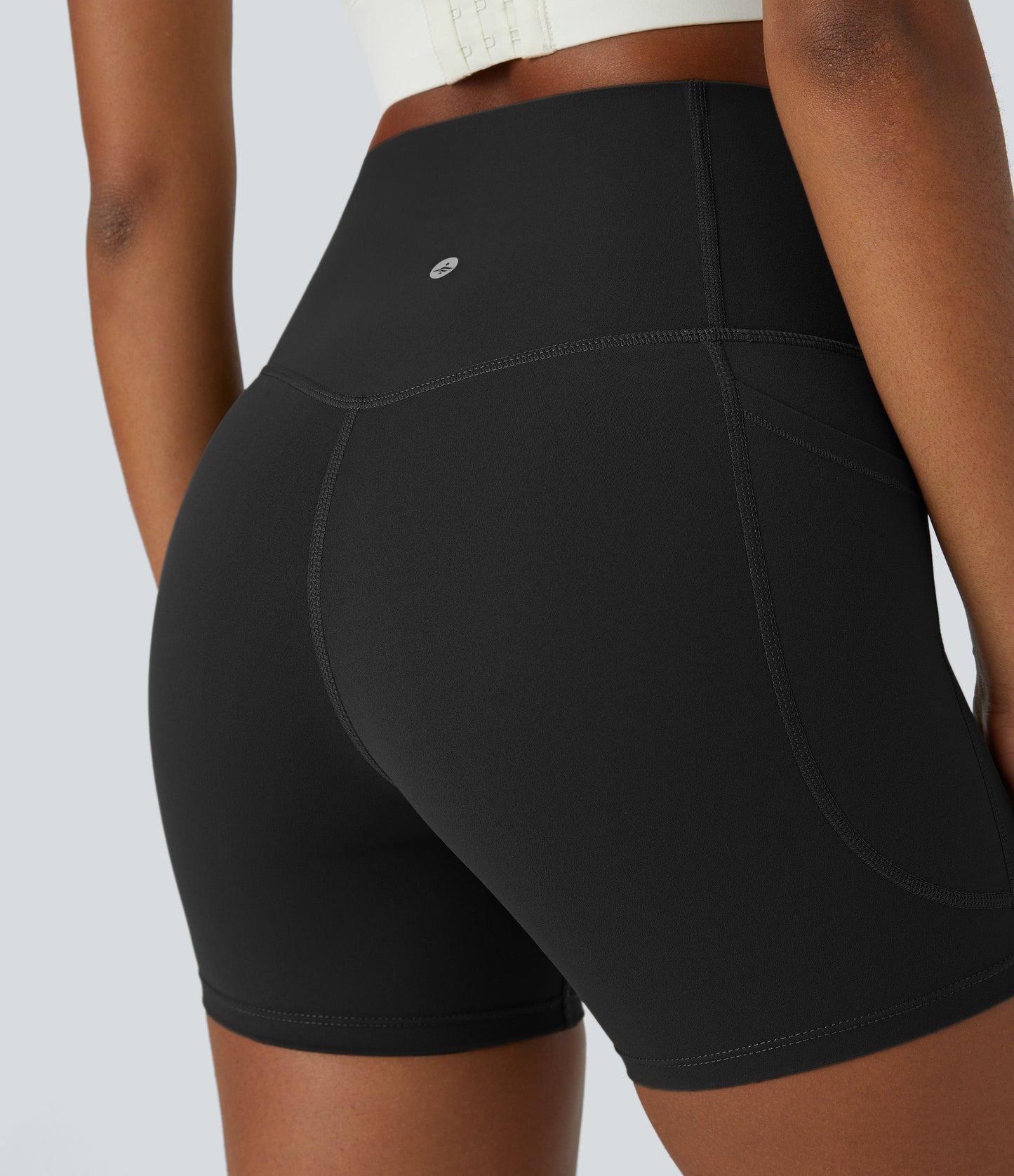 High Waisted Tummy Control Side Pocket Shaping Training Biker Shorts 5''