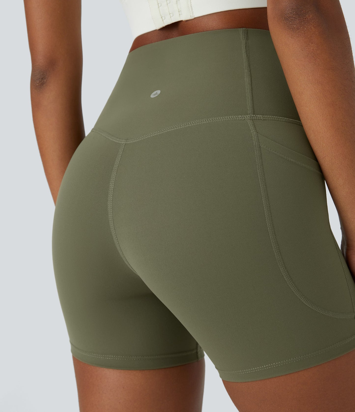 High Waisted Tummy Control Side Pocket Shaping Training Biker Shorts 5''