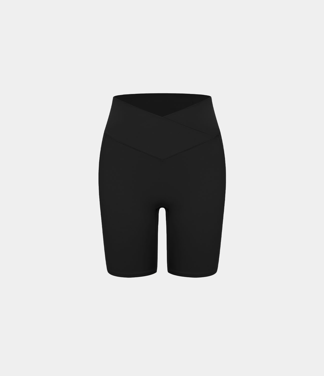 High Waisted Crossover Pocket Yoga Biker Shorts 7"-UPF50+