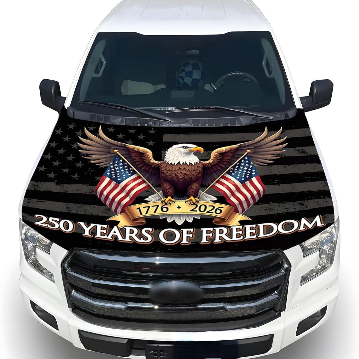Hot Sale🎉4th Of July Flash Sale 65K+🔥American Car Hood Flag🦅No Glue No Tools🚗 Install in 1 Minute