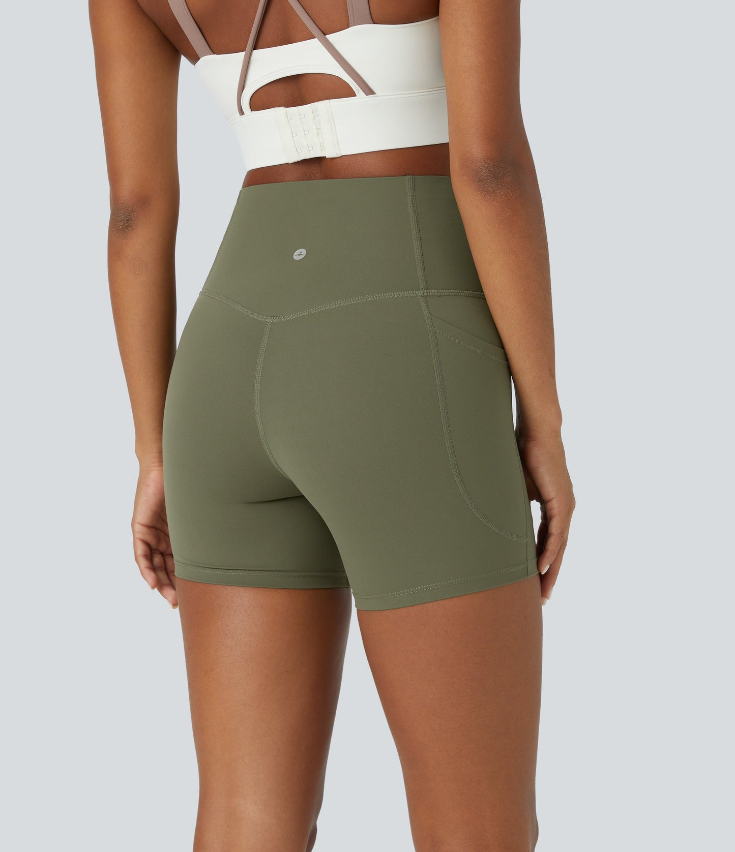 High Waisted Tummy Control Side Pocket Shaping Training Biker Shorts 5''