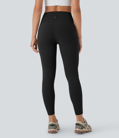 High Waisted Tummy Control Built-in Underwear Anti-Bacterial Shaping 7/8 Workout Leggings with Pockets