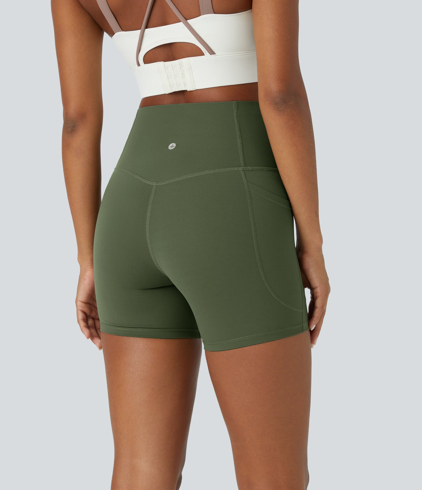 High Waisted Tummy Control Side Pocket Shaping Training Biker Shorts 5''