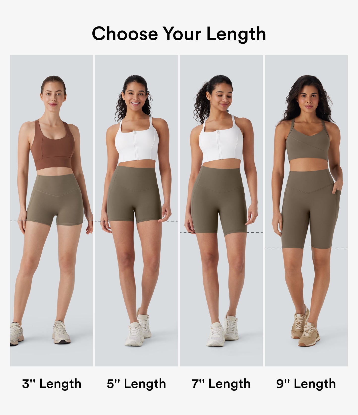 High Waisted Tummy Control Pocket Shaping Training Biker Shorts 9''