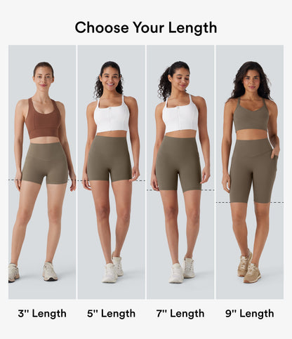 High Waisted Tummy Control Pocket Shaping Training Biker Shorts 9''