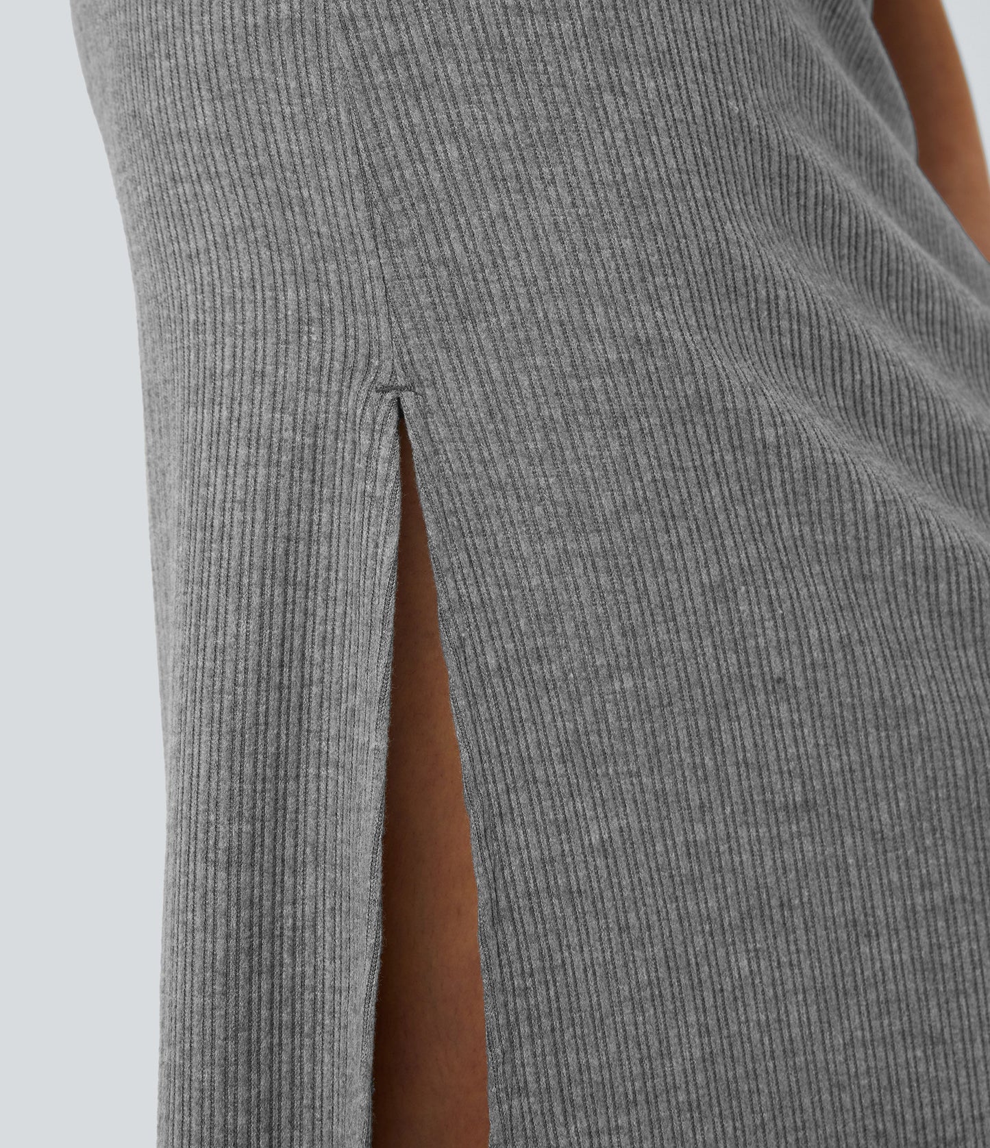 High Waisted Hem A Line Maxi Casual Skirt
