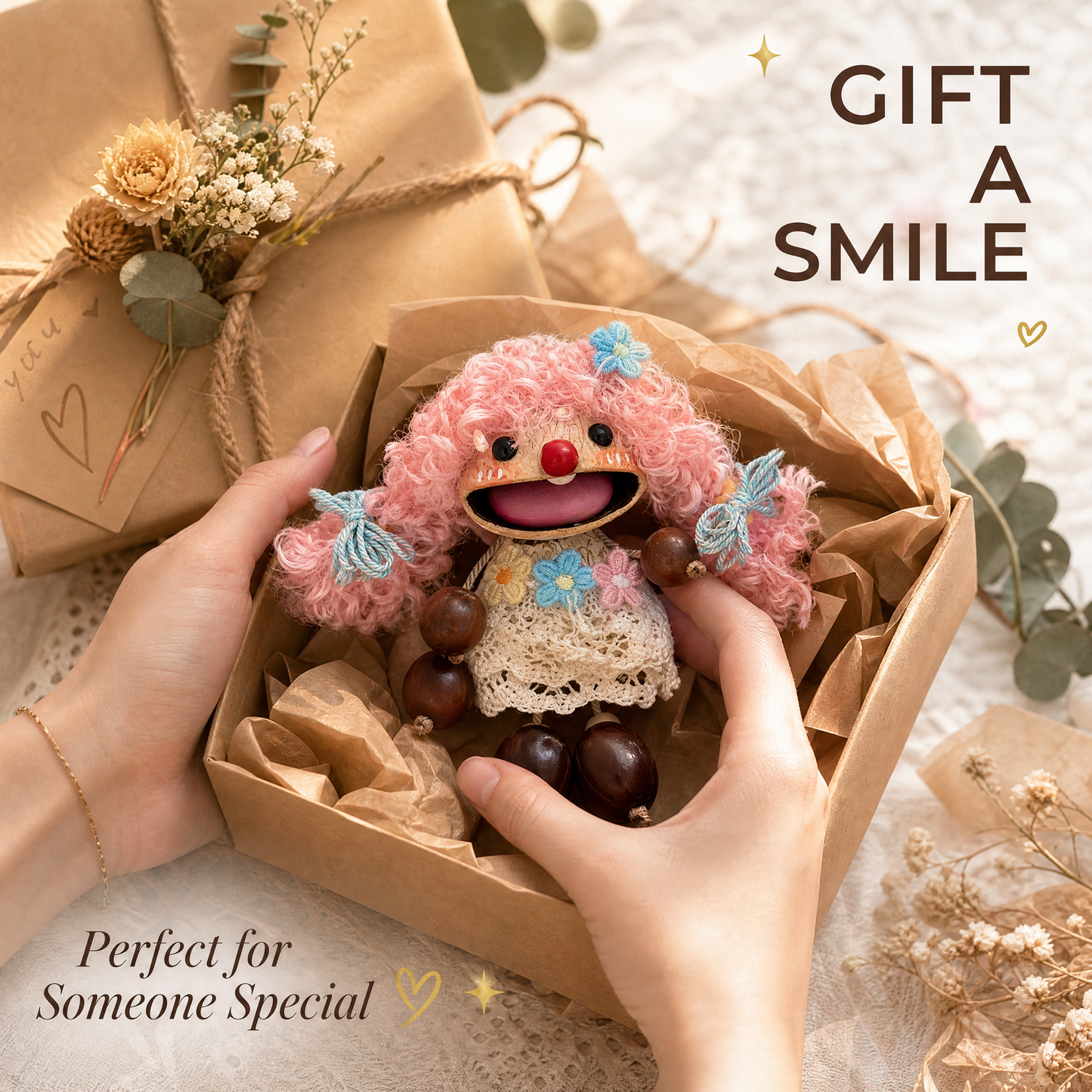Handmade Pod Shell Charm Doll