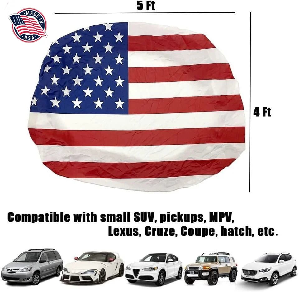 Hot Sale🎉4th Of July Flash Sale 65K+🔥American Car Hood Flag🦅No Glue No Tools🚗 Install in 1 Minute