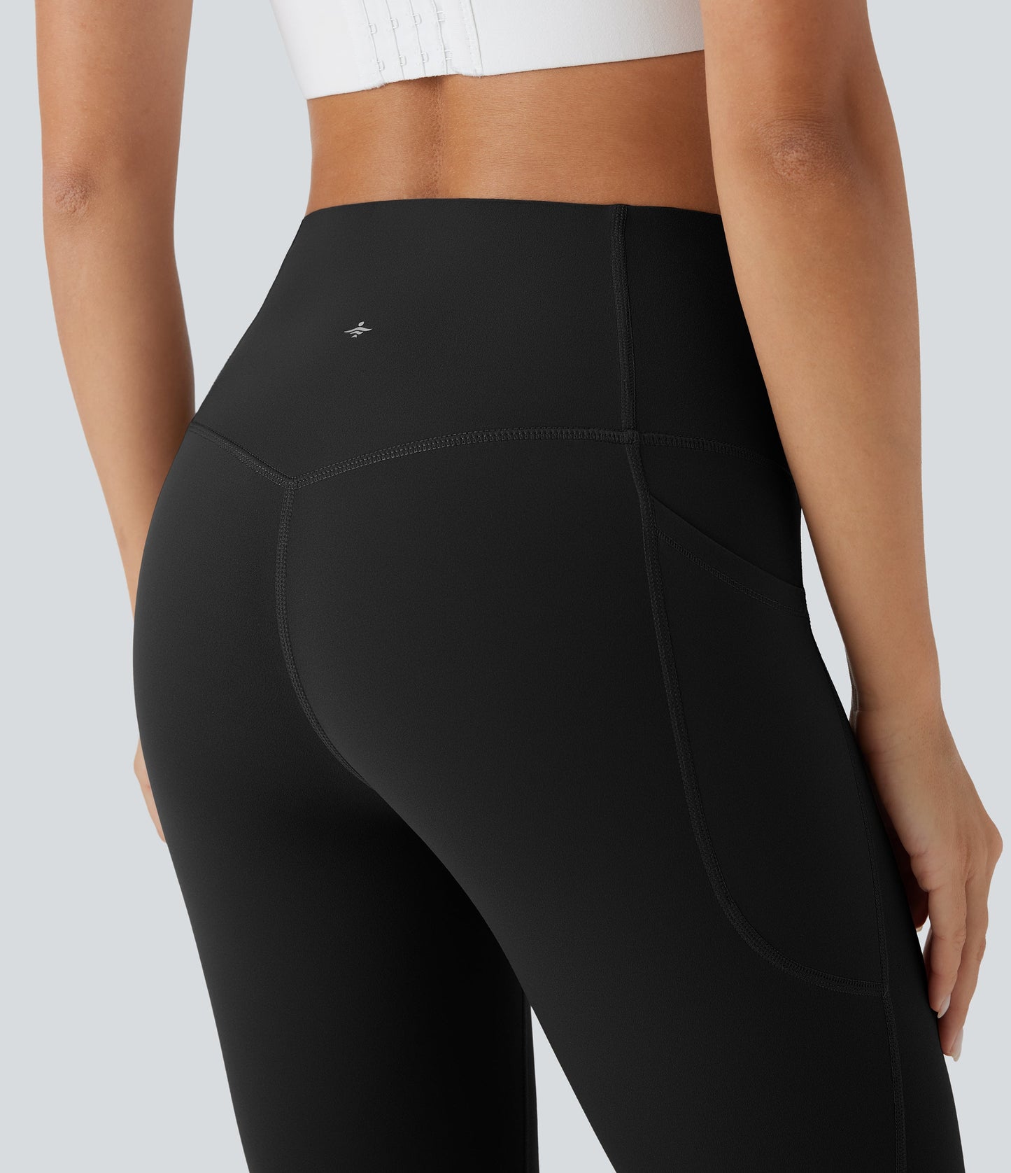 High Waisted Tummy Control Built-in Underwear Anti-Bacterial Shaping 7/8 Workout Leggings with Pockets