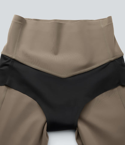 High Waisted Tummy Control Built-in Underwear Anti-Bacterial Shaping 7/8 Workout Leggings with Pockets