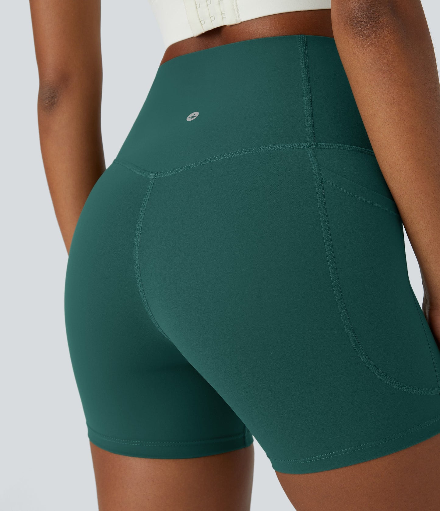 High Waisted Tummy Control Side Pocket Shaping Training Biker Shorts 5''