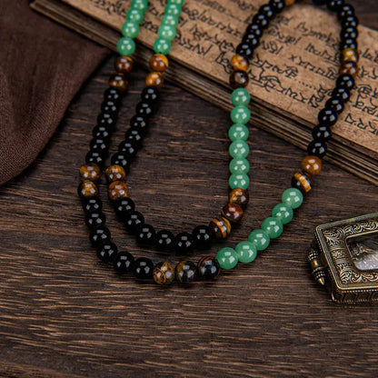 ✨✨ Money Attraction Necklace With GreenAventurine & Tiger Eye Pendant Healing Crystal Stone