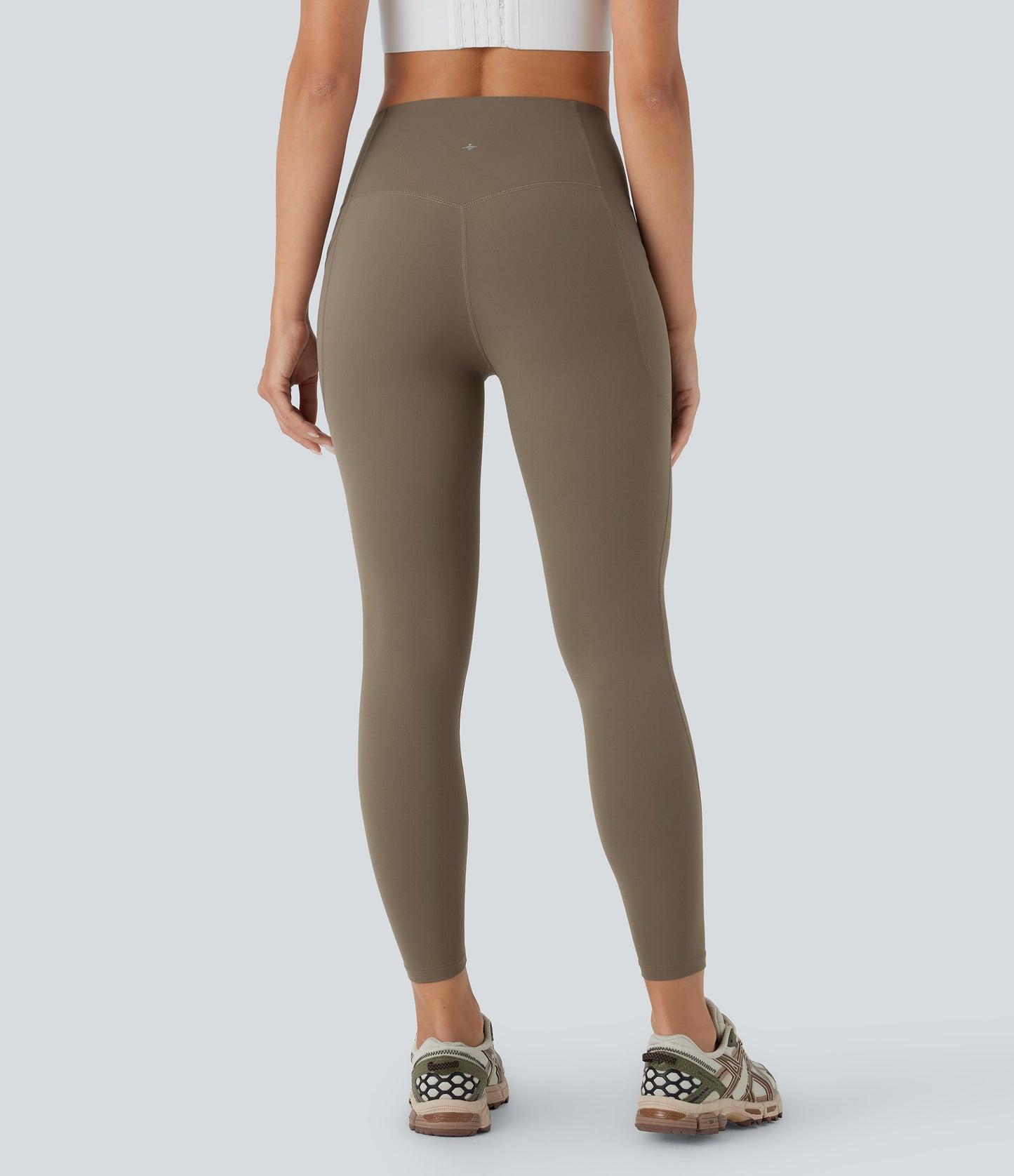 High Waisted Tummy Control Built-in Underwear Anti-Bacterial Shaping 7/8 Workout Leggings with Pockets