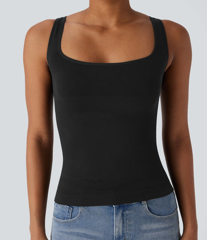Seamless Flow Square Neck Lounge Shapewear Tank Top