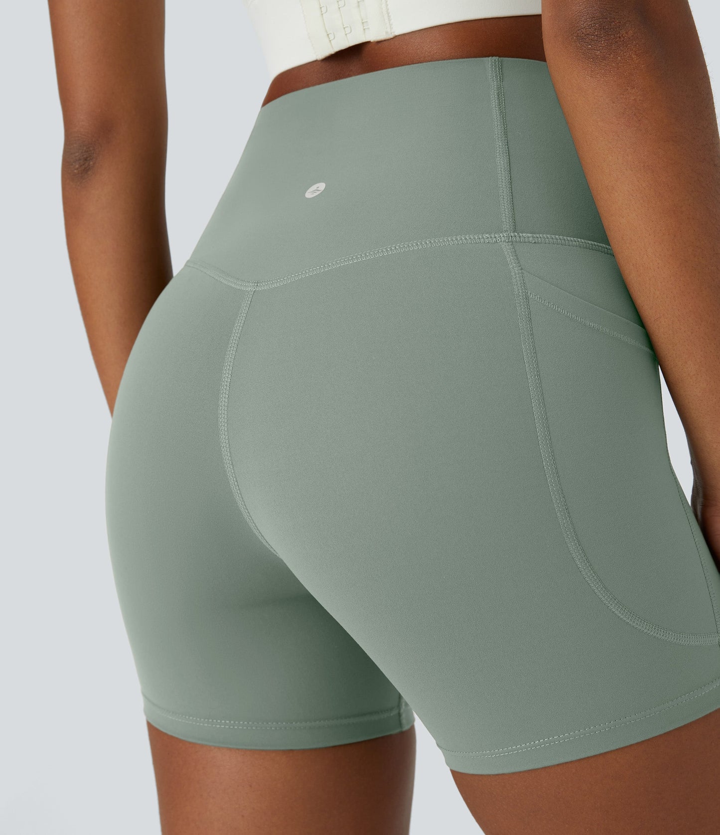 High Waisted Tummy Control Side Pocket Shaping Training Biker Shorts 5''