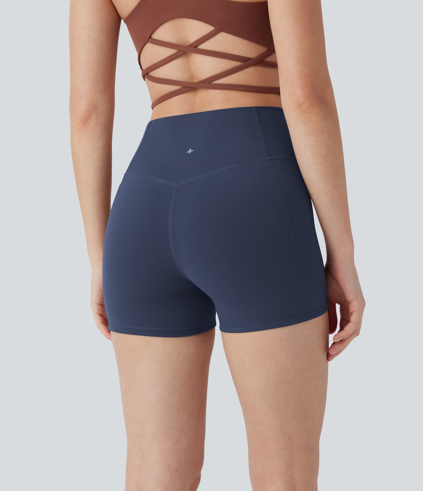 High Waisted Tummy Control Pocket Shaping Training Biker Shorts 3''