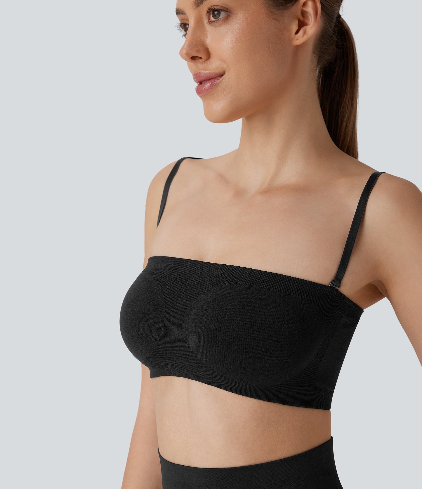 Seamless Flow Waffle Removable Strap Smoothing Lounge Tube Bra