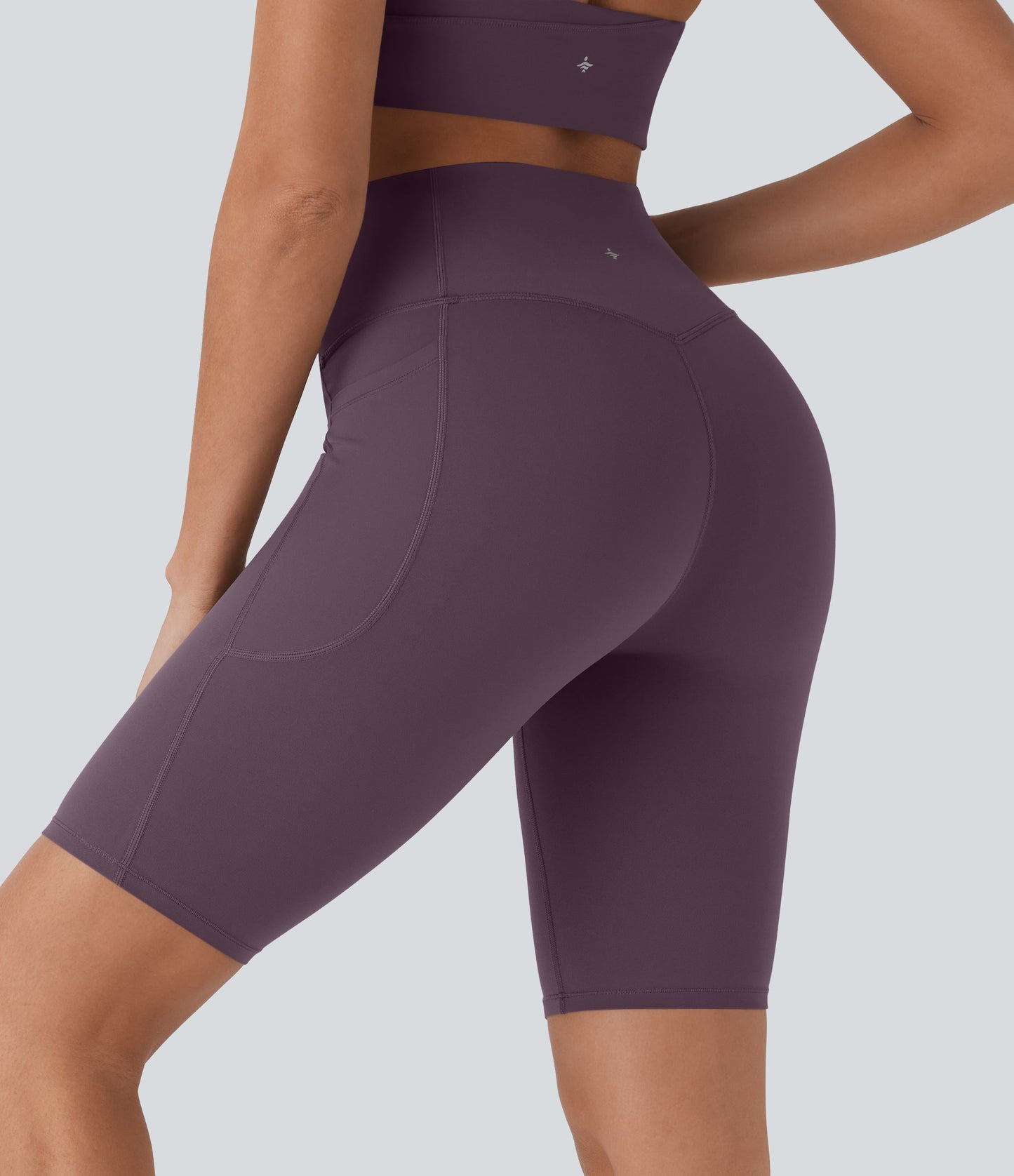High Waisted Tummy Control Pocket Shaping Training Biker Shorts 9''