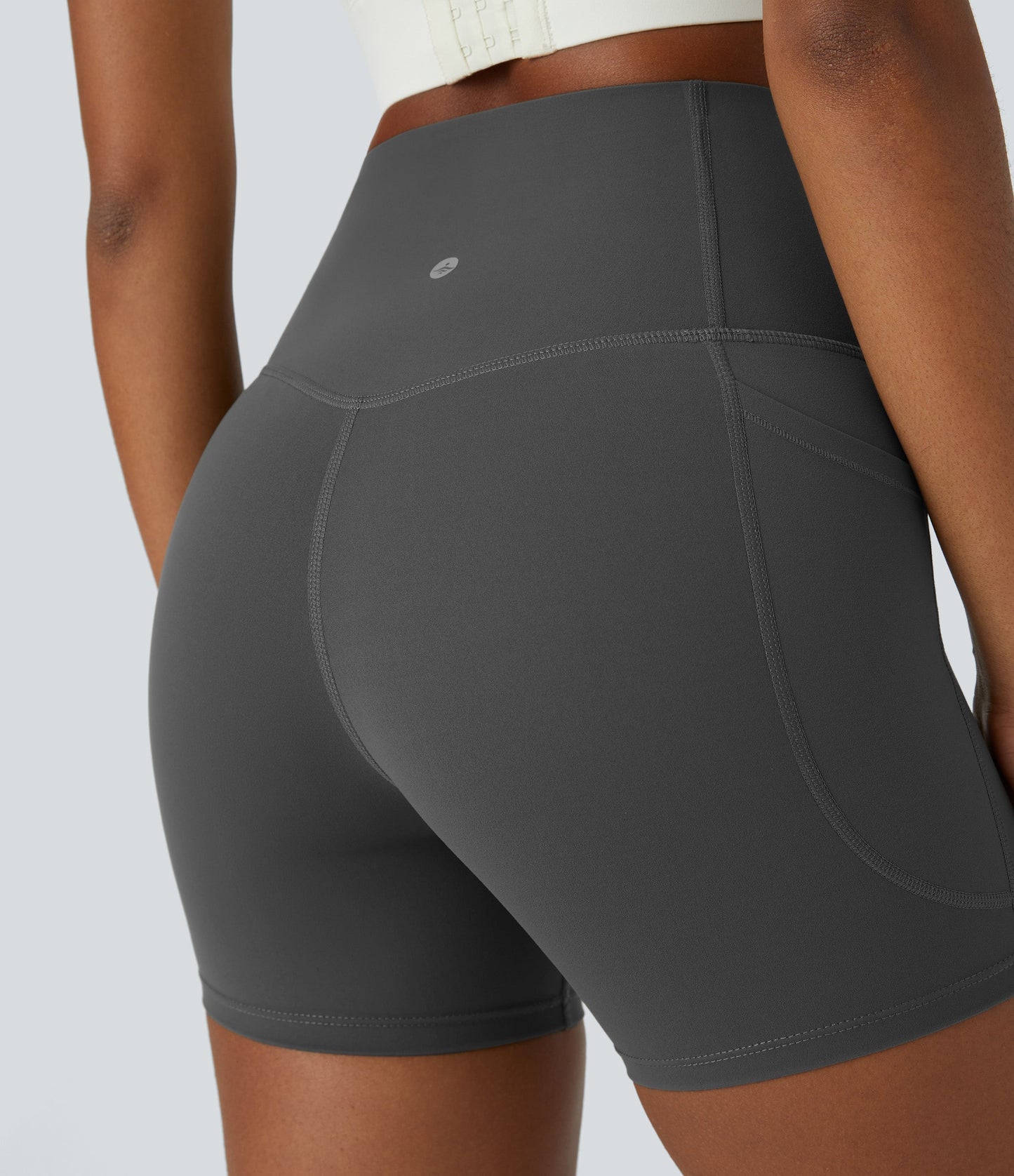 High Waisted Tummy Control Side Pocket Shaping Training Biker Shorts 5''